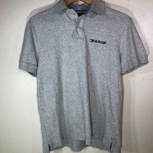 Tommy Hilfiger Polo Shirt Mens Small Gray Short Sleeve Classic Fit